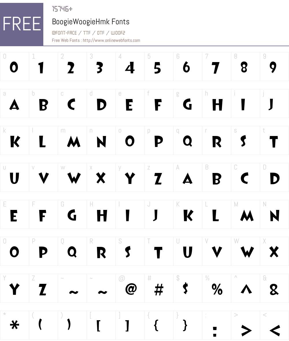 BoogieWoogieHmk Font Screenshots