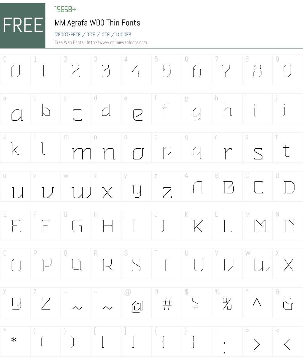 MMAgrafaW00-Thin Font Screenshots