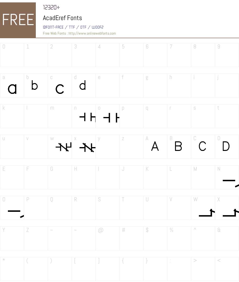AcadEref Font Screenshots