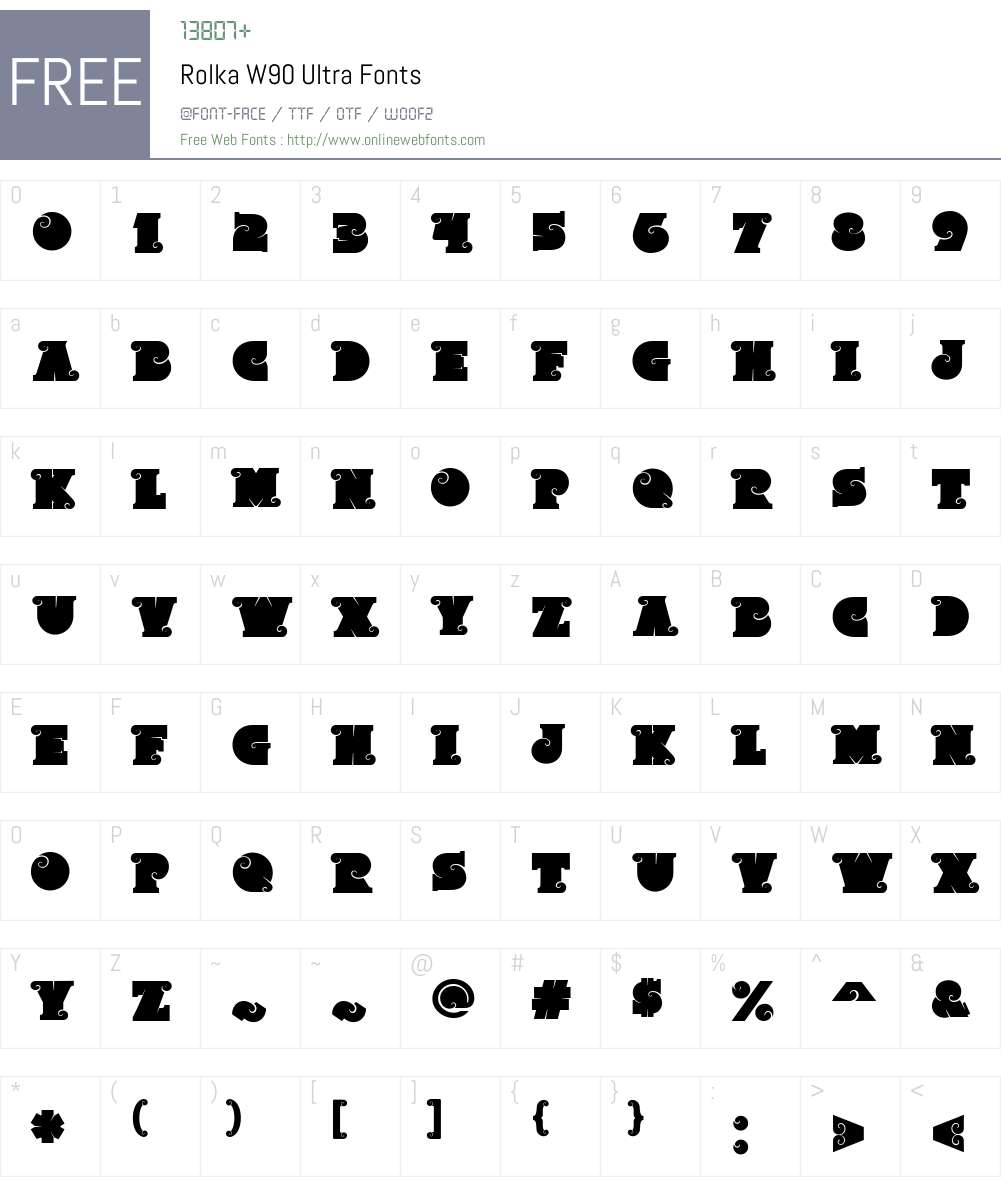 RolkaW90-Ultra Font Screenshots
