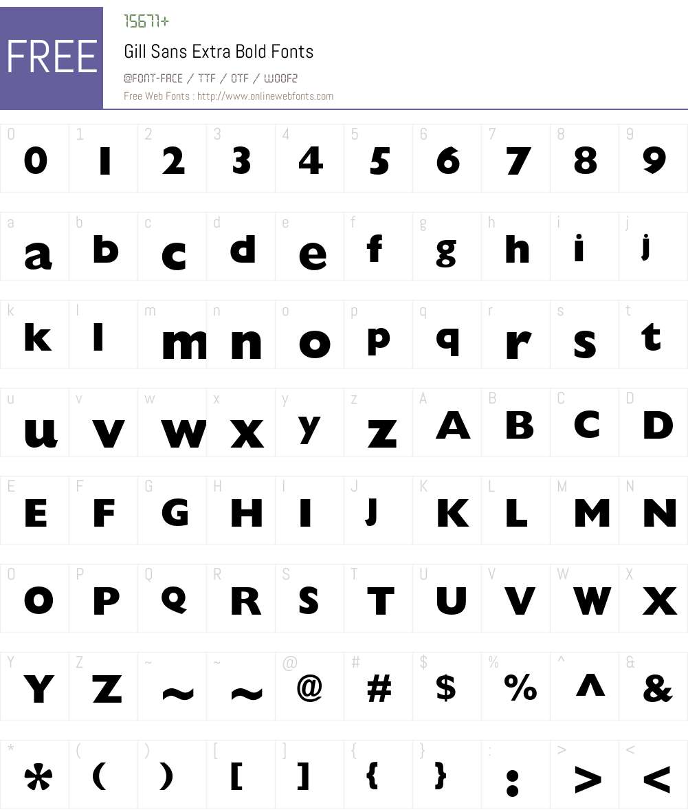 Gill Sans Font Screenshots