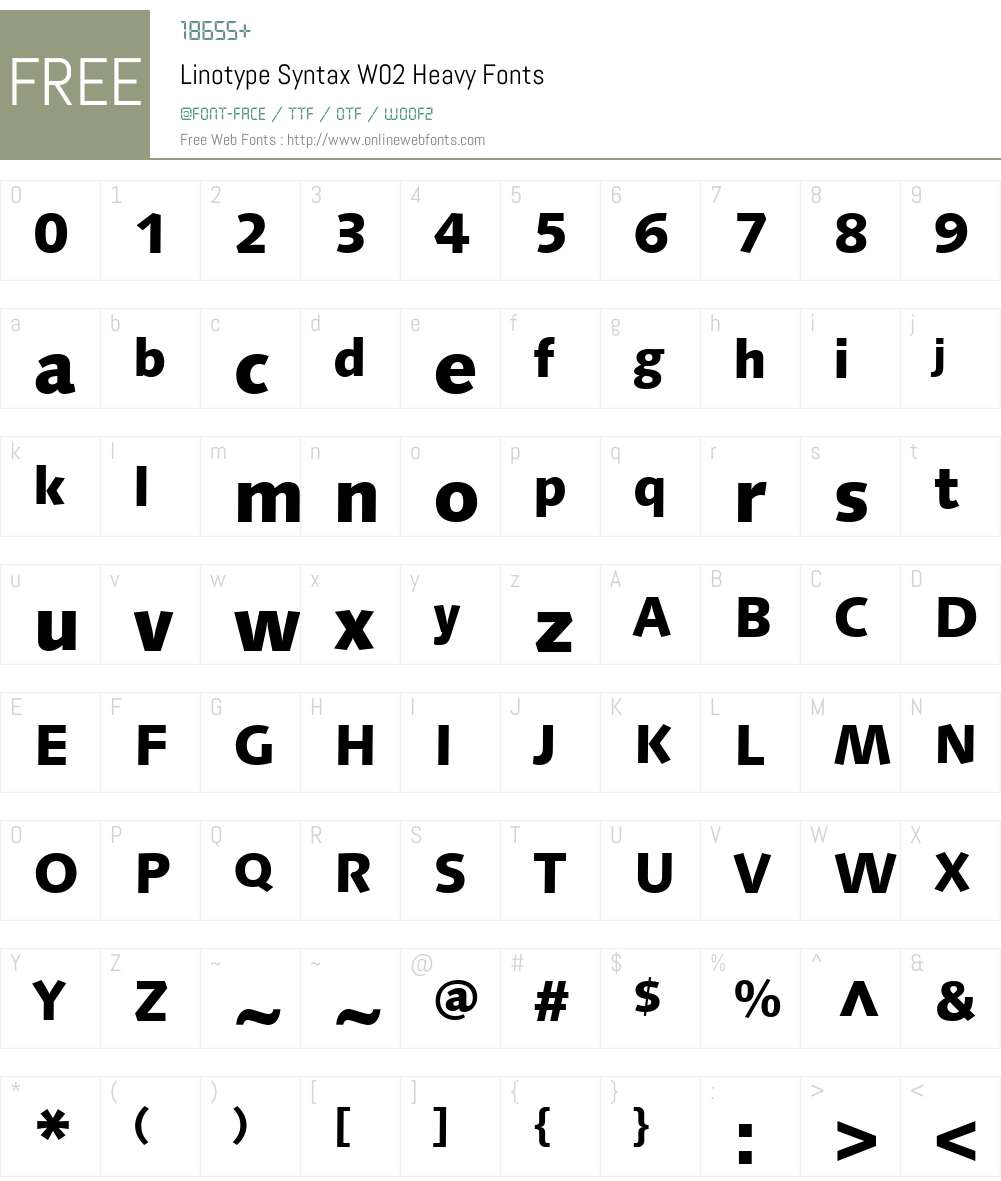 Linotype Syntax Font Screenshots
