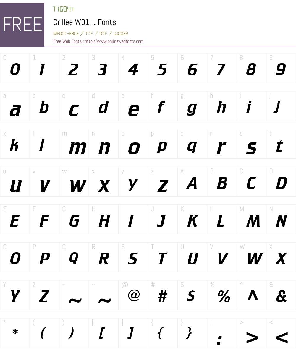 CrilleeW01-It Font Screenshots