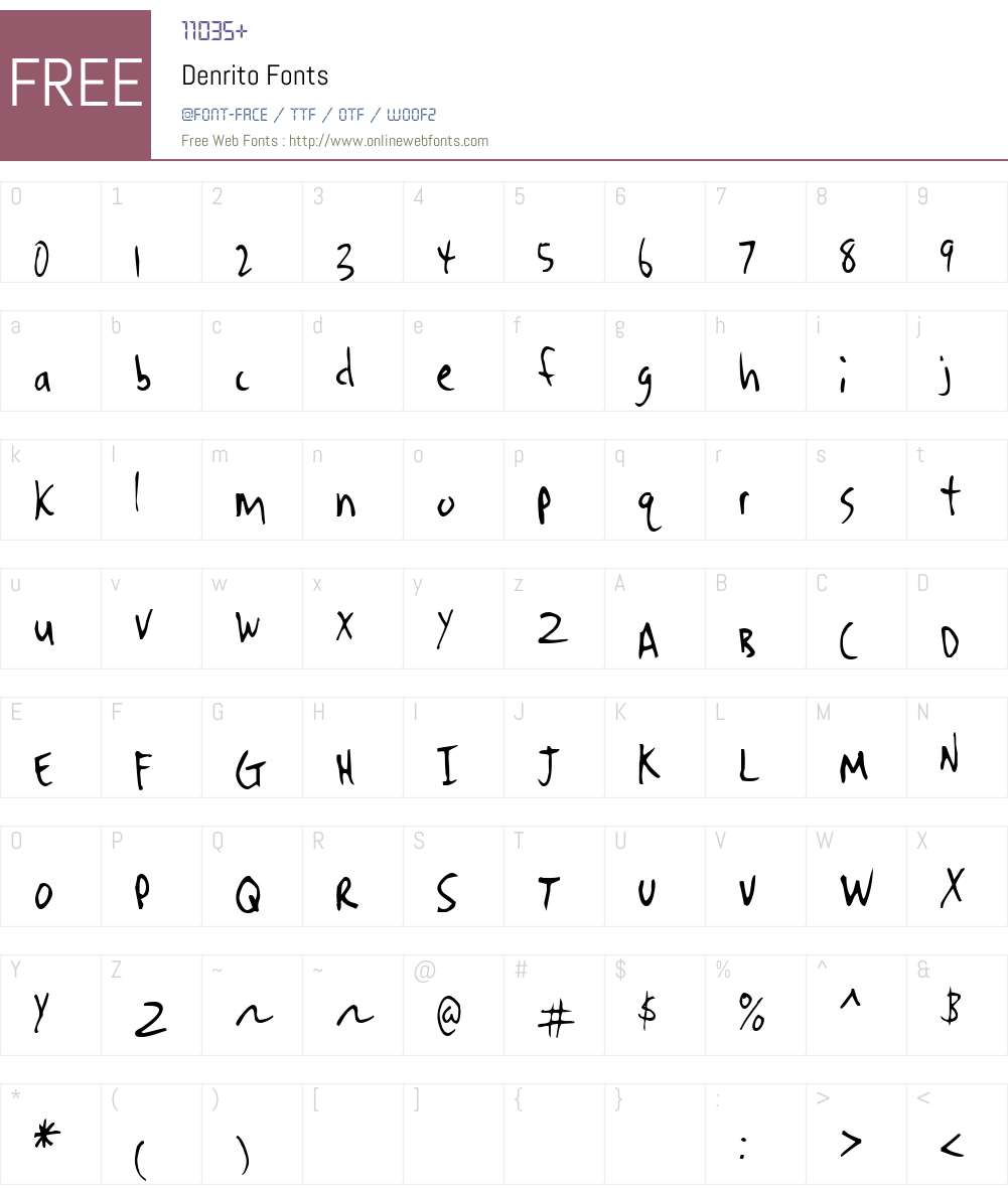 Denrito Font Screenshots