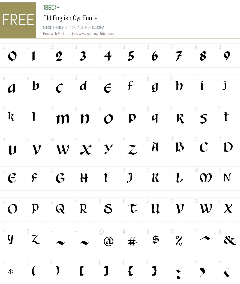 Old English Cyr Font Screenshots