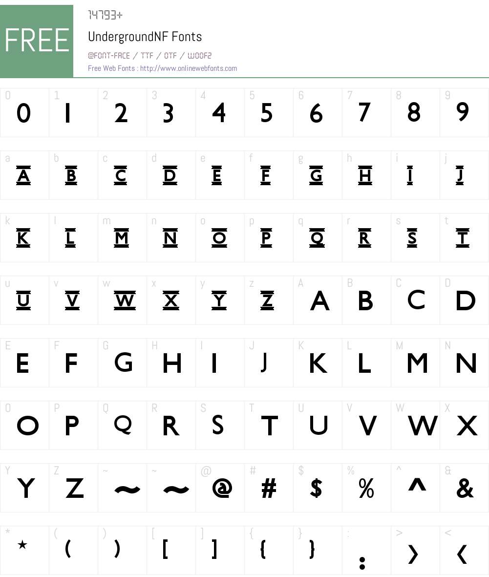 Underground NF Font Screenshots