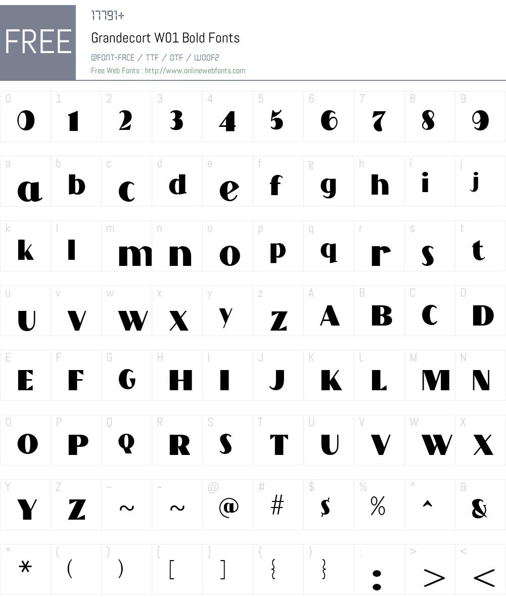 GrandecortW01-Bold Font Screenshots