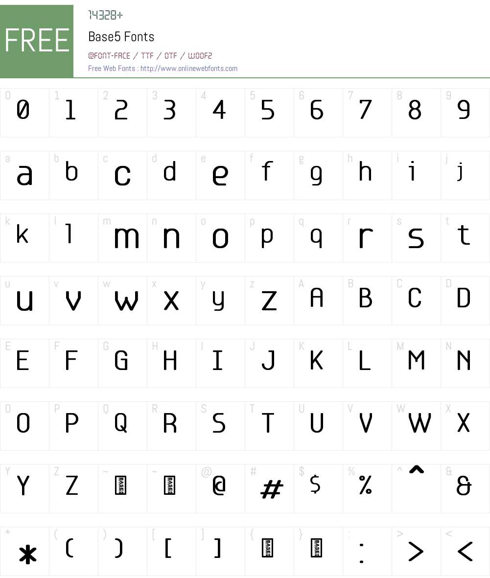 Base5 Font Screenshots