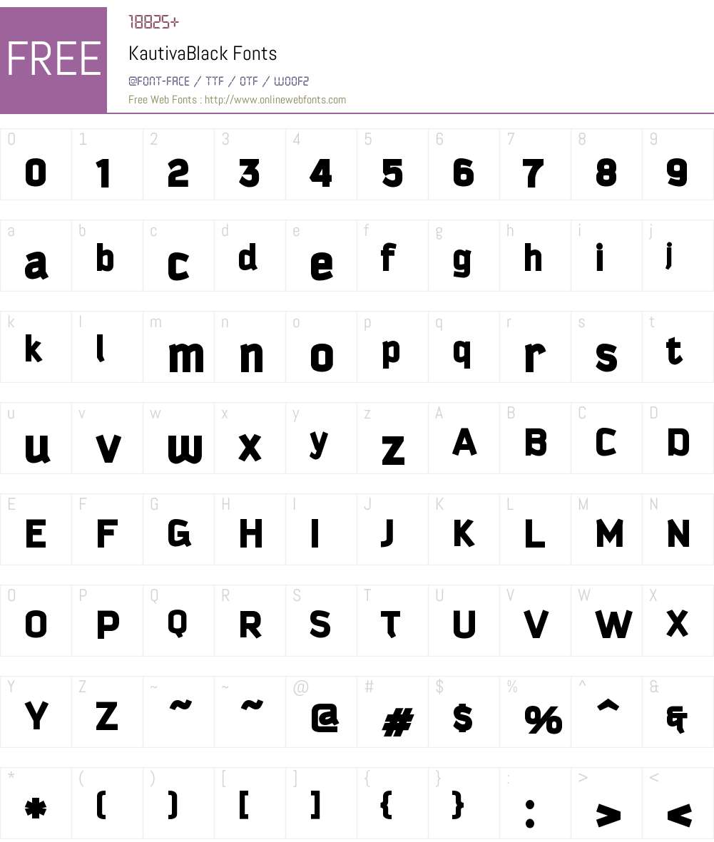 Kautiva Black Font Screenshots
