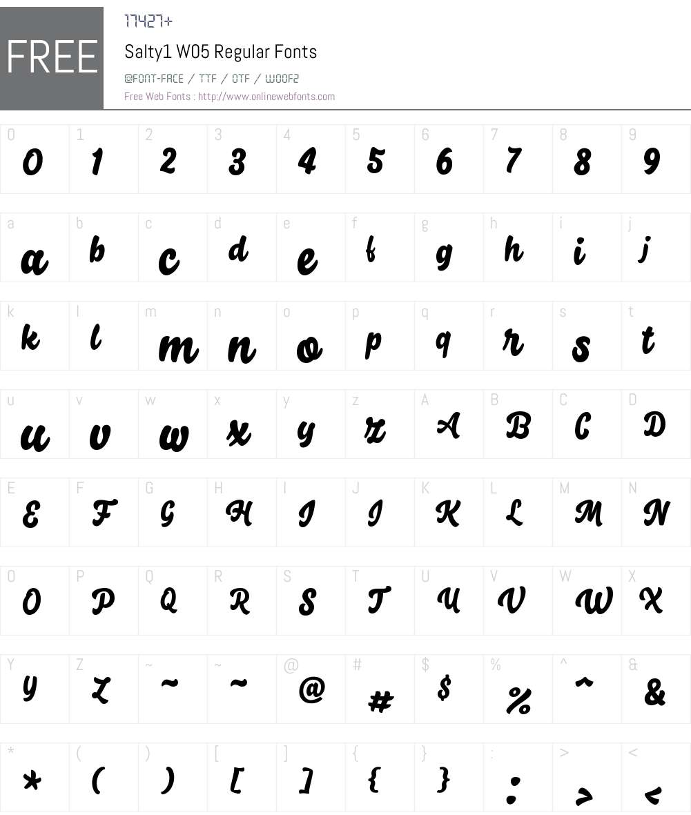 Salty1 Regular Font Screenshots