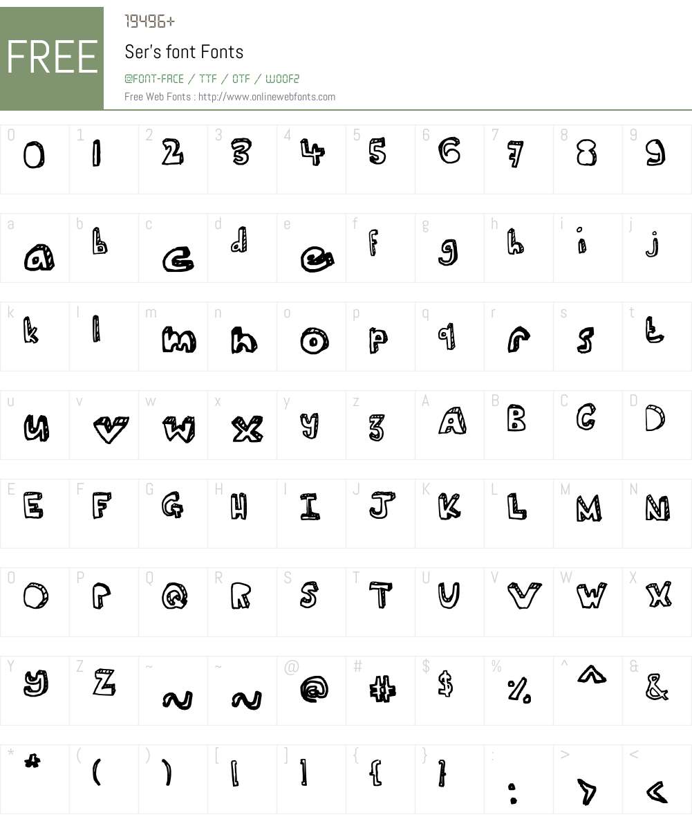 Ser's font Font Screenshots