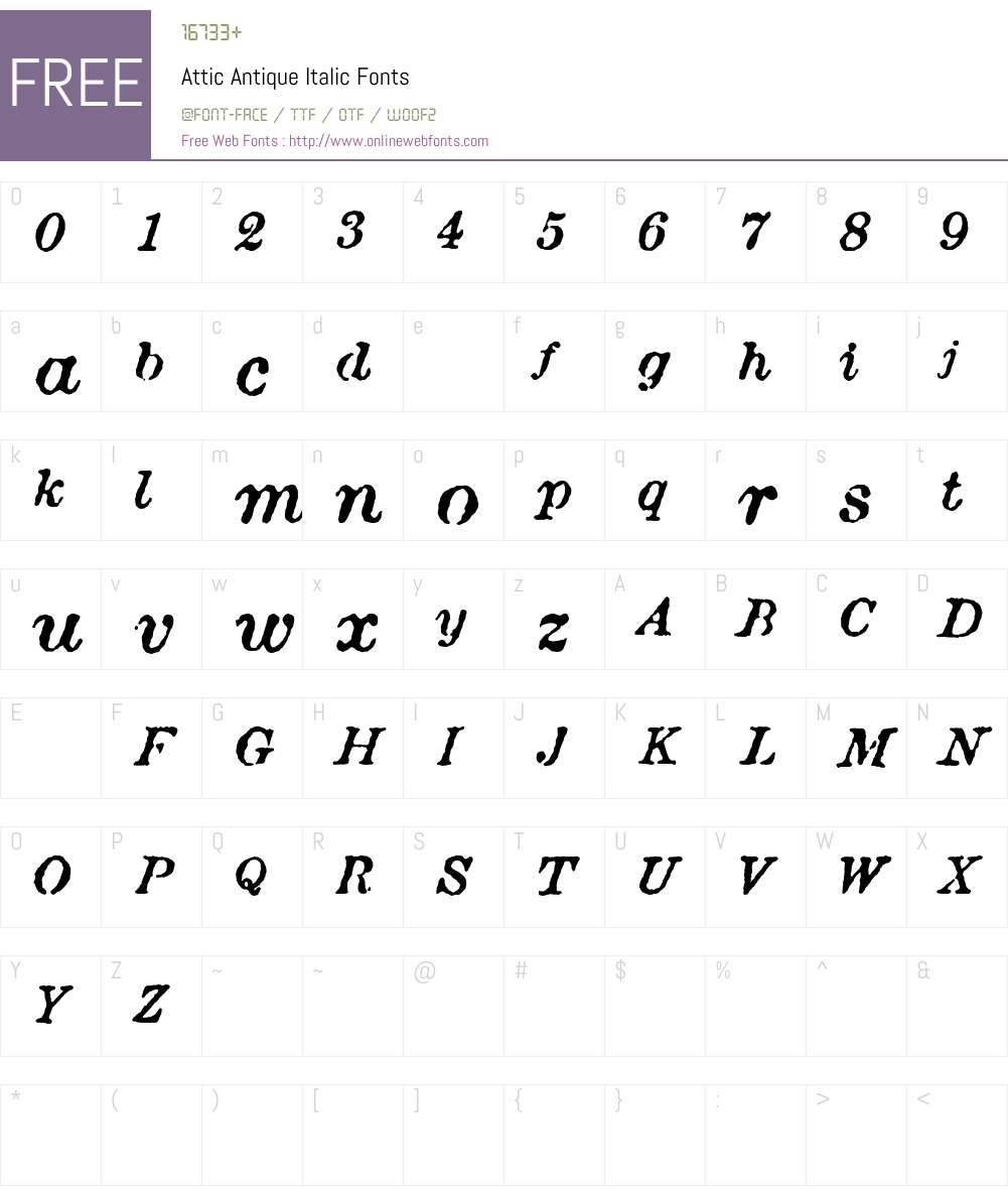 Attic Antique Font Screenshots