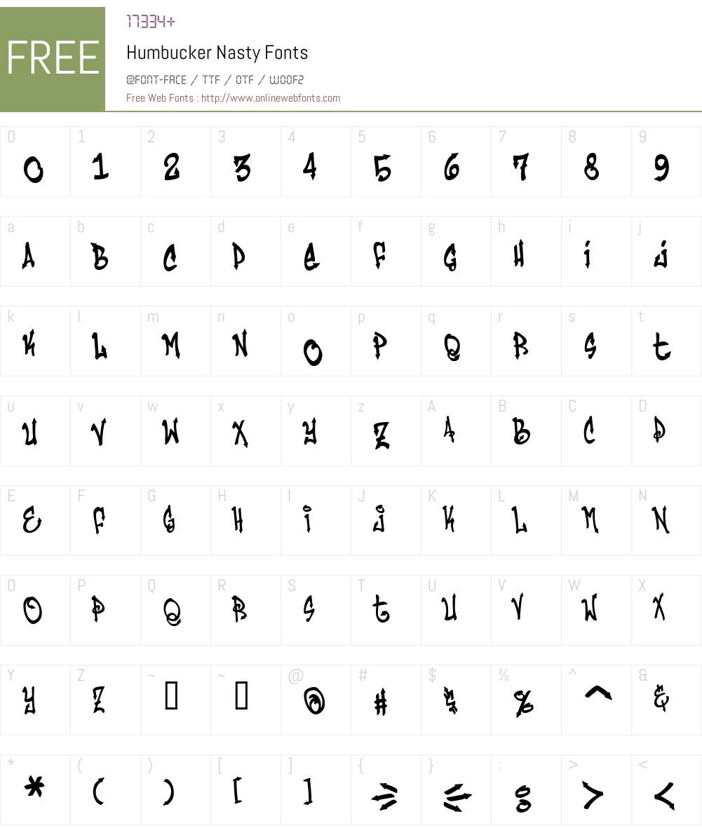Humbucker Nasty Font Screenshots