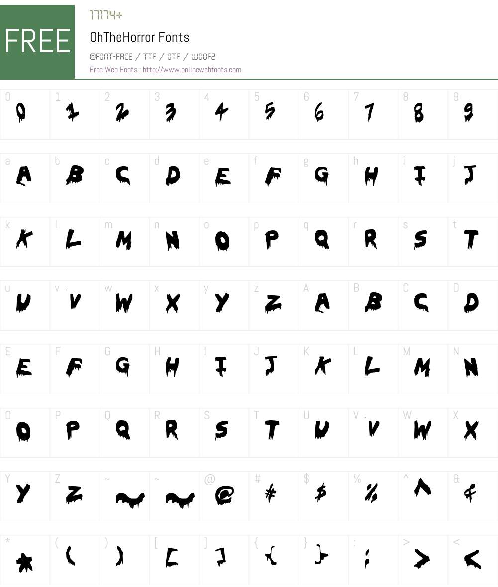 OhTheHorror Font Screenshots