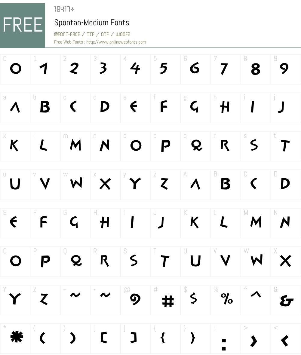 Spontan Font Screenshots