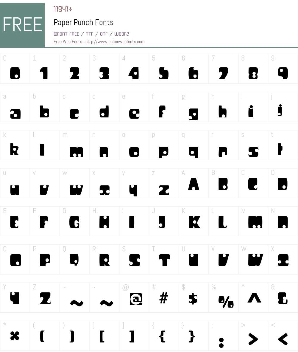Paper Punch Font Screenshots
