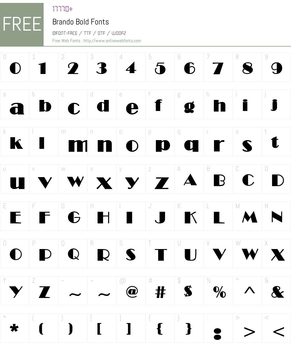 Brando Font Screenshots