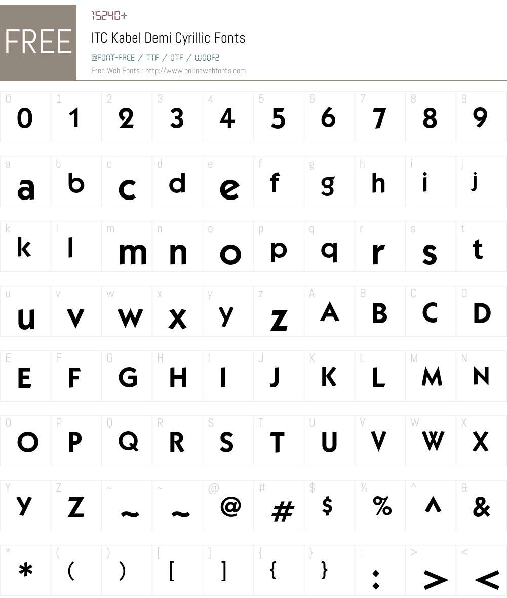 KabelC Font Screenshots