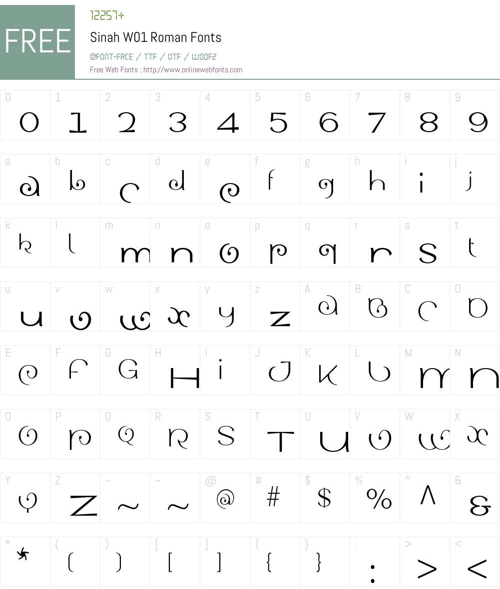 SinahW01-Roman Font Screenshots