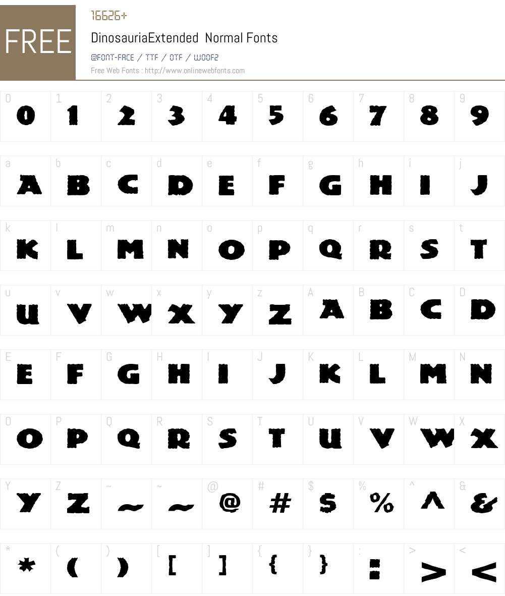 DinosauriaExtended Font Screenshots