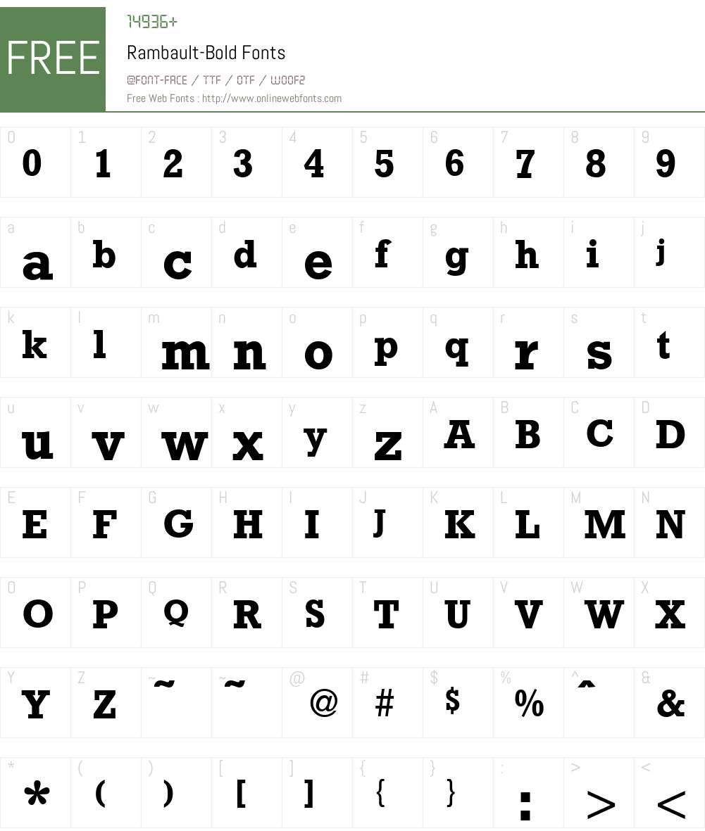 Rambault Font Screenshots