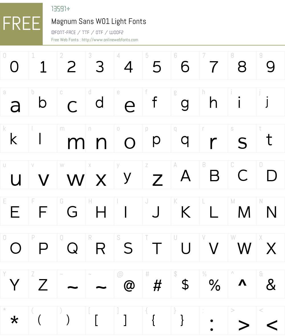 MagnumSansW01-Light Font Screenshots