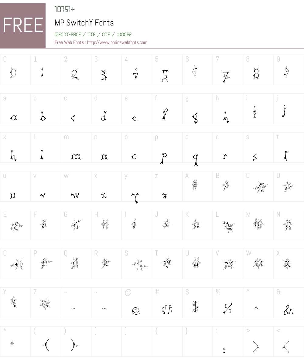 MP SwitchY Font Screenshots