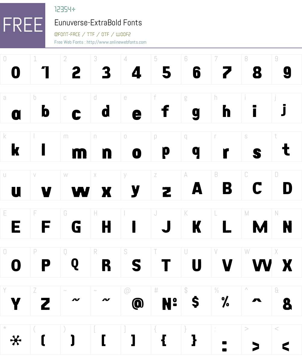 Eunuverse Font Screenshots
