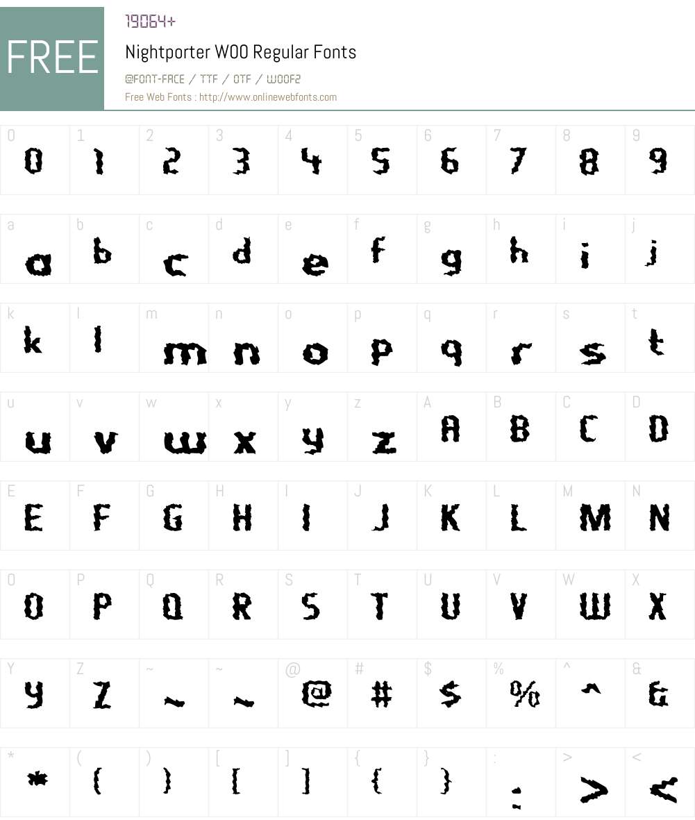NightporterW00-Regular Font Screenshots