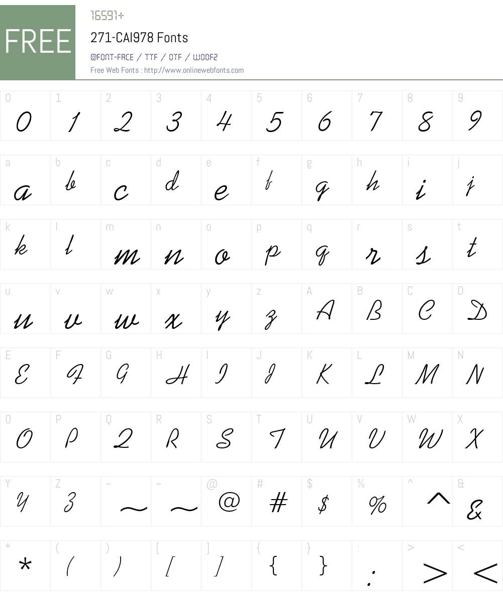 271-CAI978 Font Screenshots