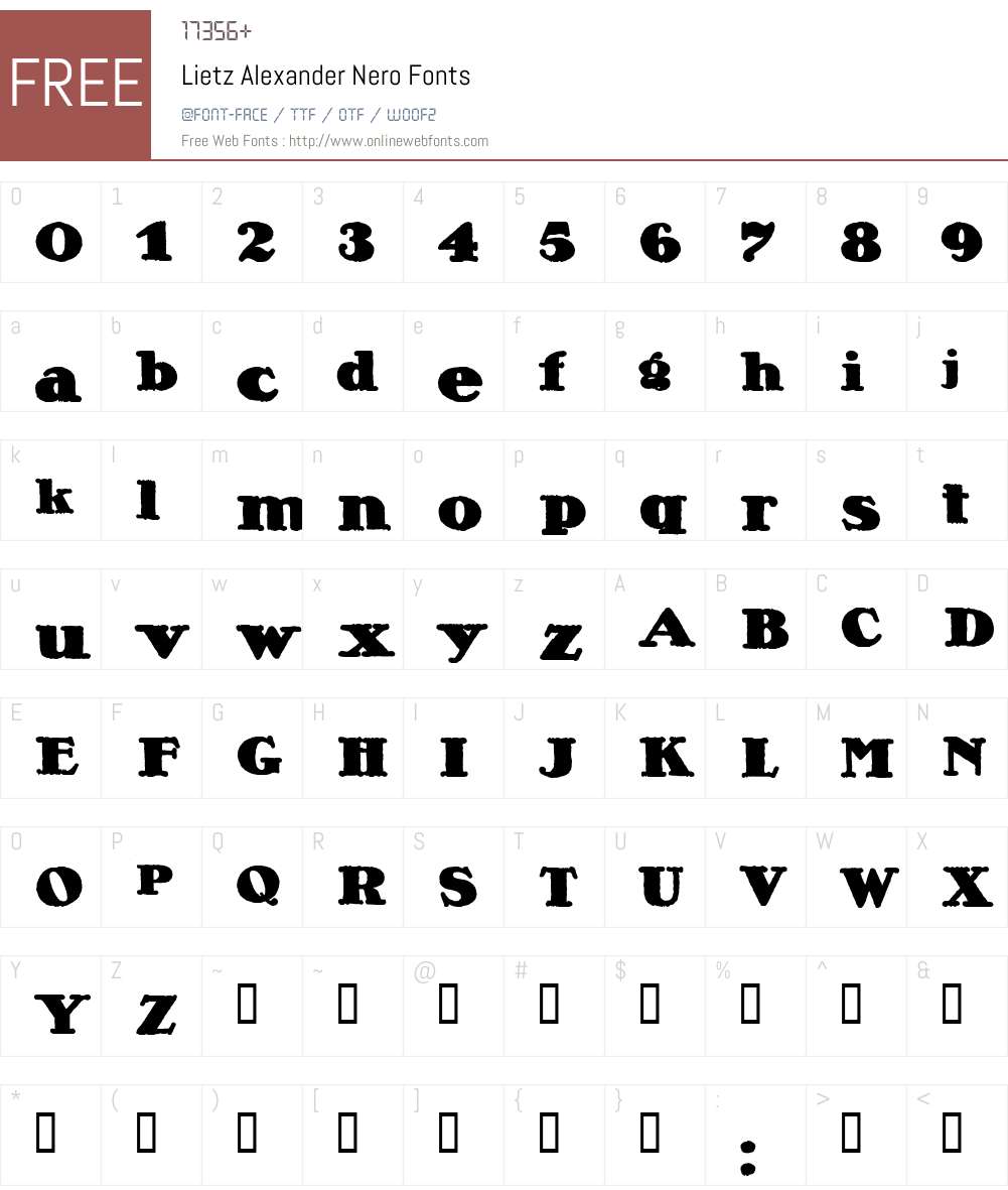 Lietz Alexander Nero Font Screenshots