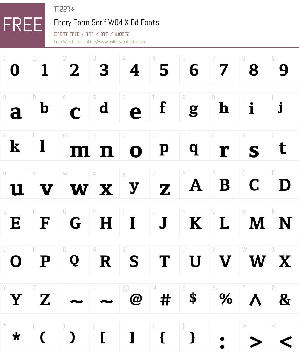 Foundry Form Serif Font Screenshots