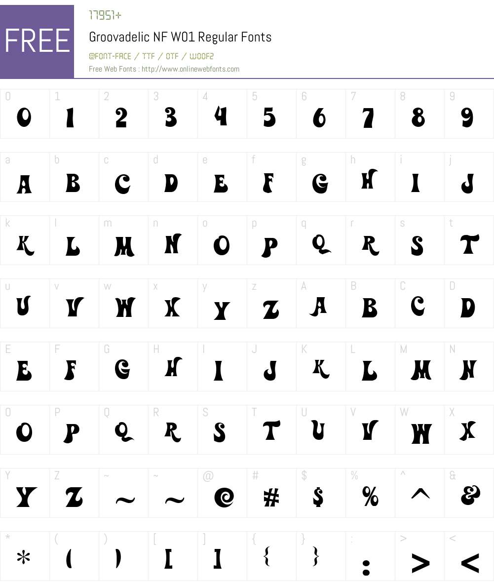 GroovadelicNFW01-Regular Font Screenshots