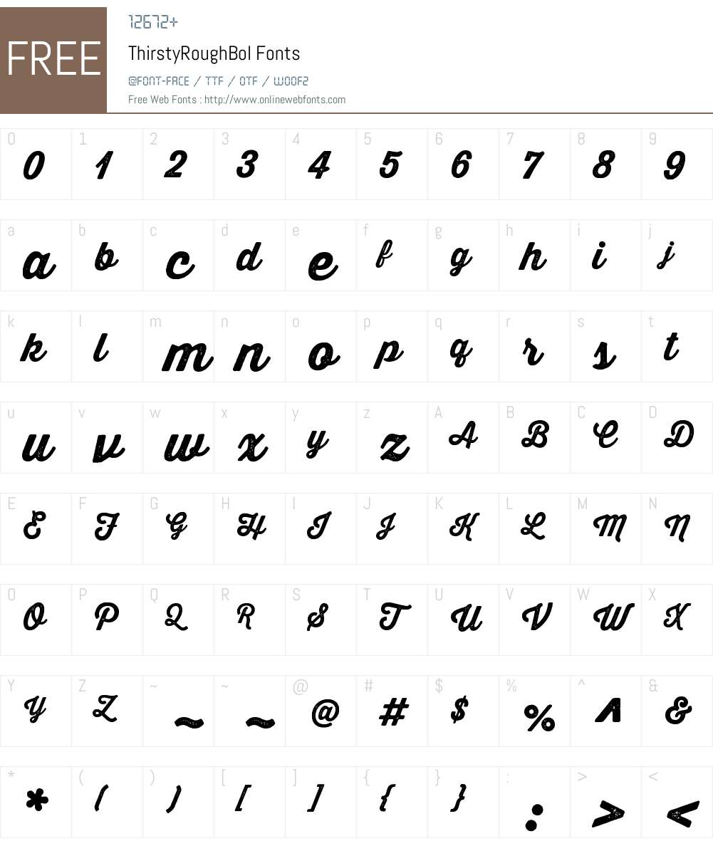 Thirsty Rough Reg Font Screenshots
