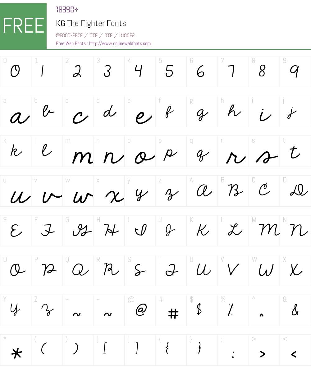 KG The Fighter Font Screenshots