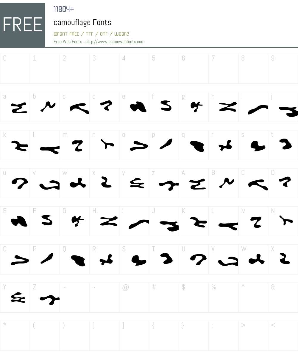 camouflage Font Screenshots