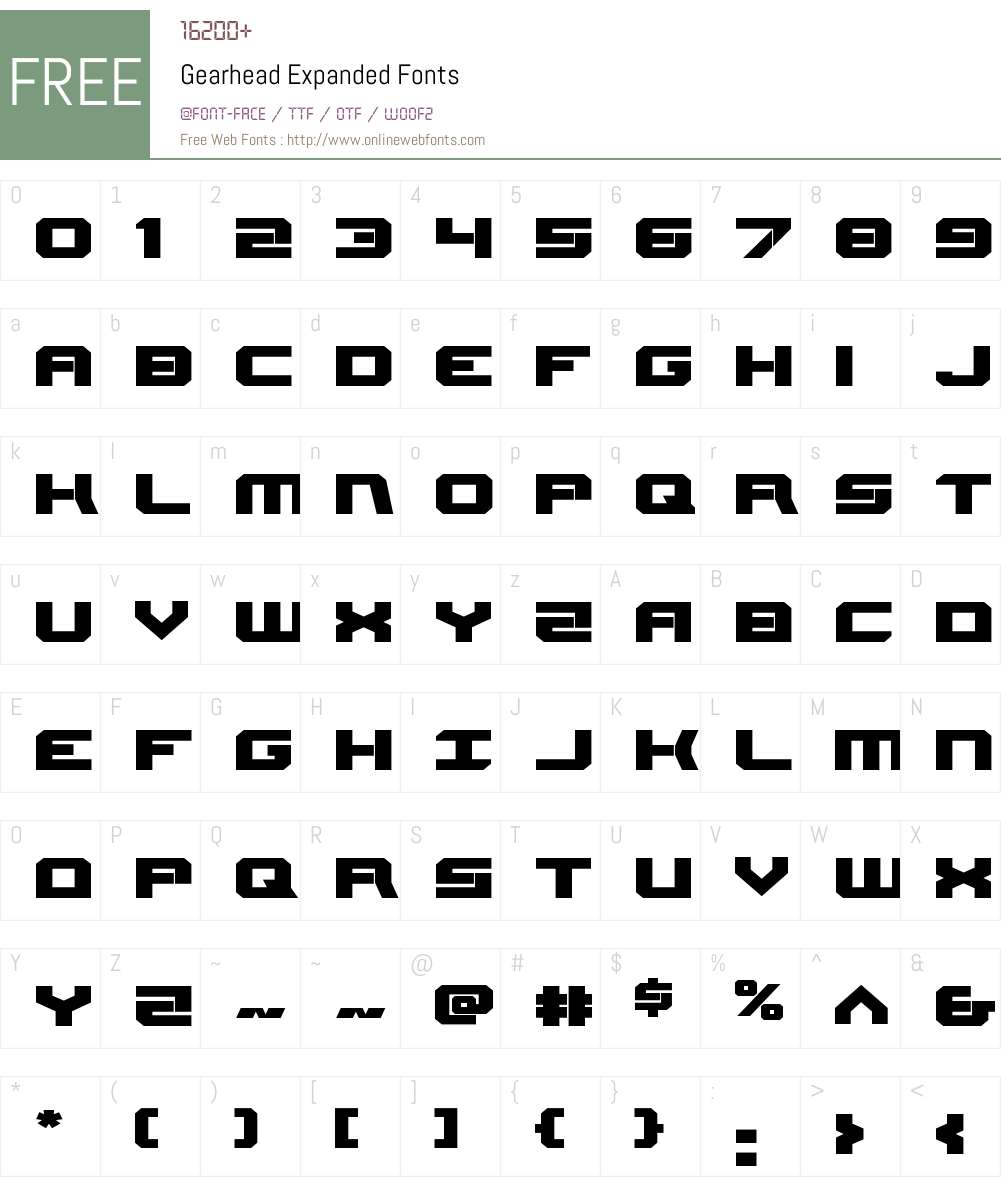 Gearhead Expanded Font Screenshots