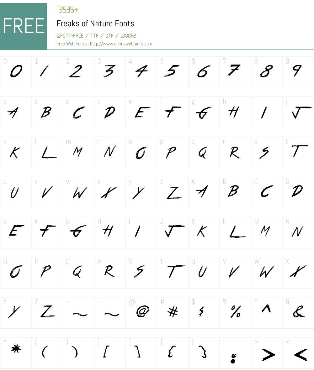 Freaks of Nature Font Screenshots