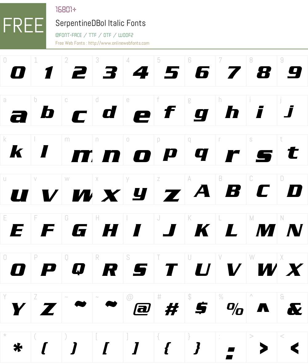 SerpentineDBol Font Screenshots