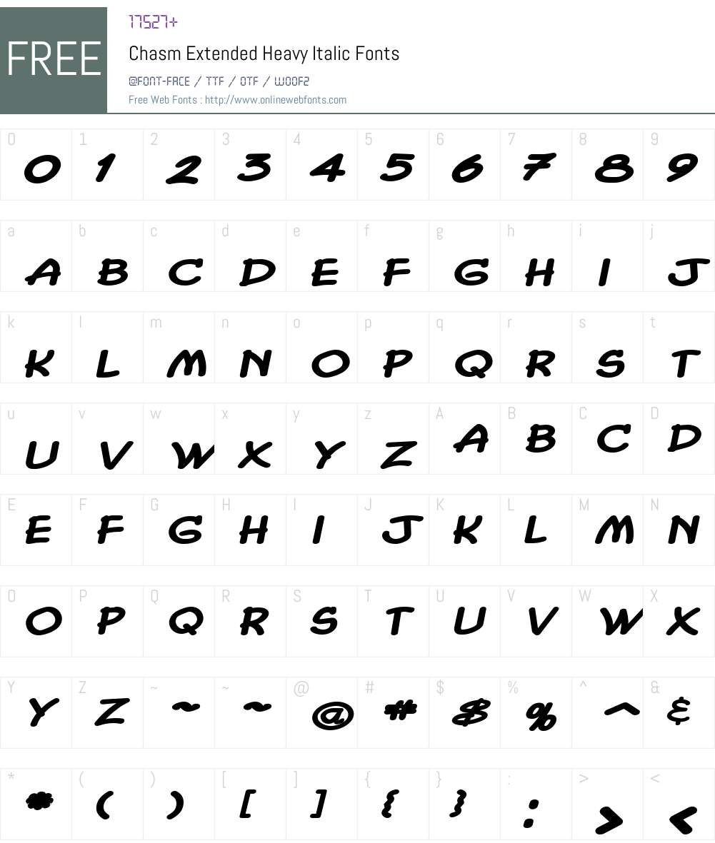 Chasm Extended Heavy Font Screenshots