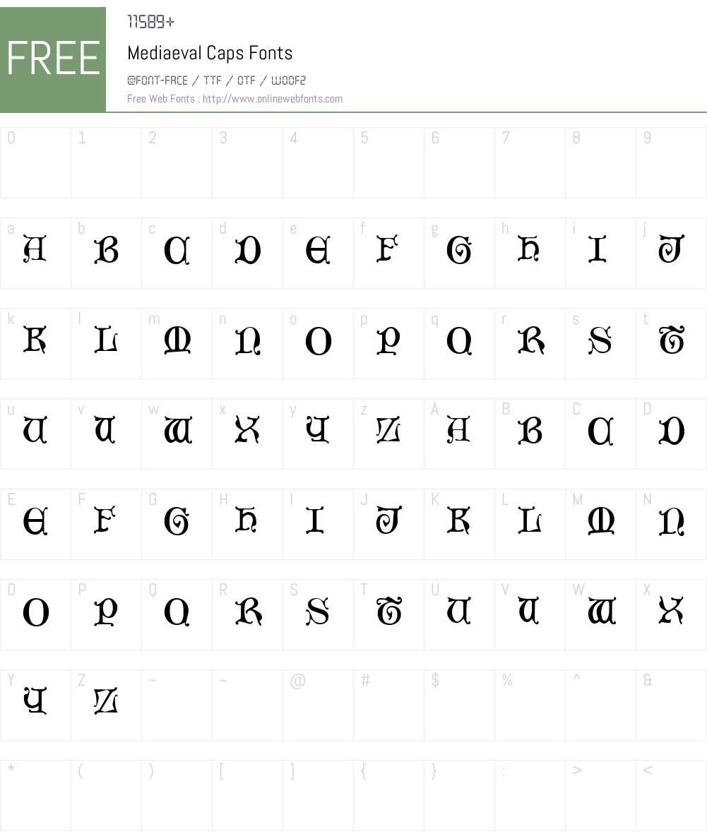 Mediaeval Caps Font Screenshots