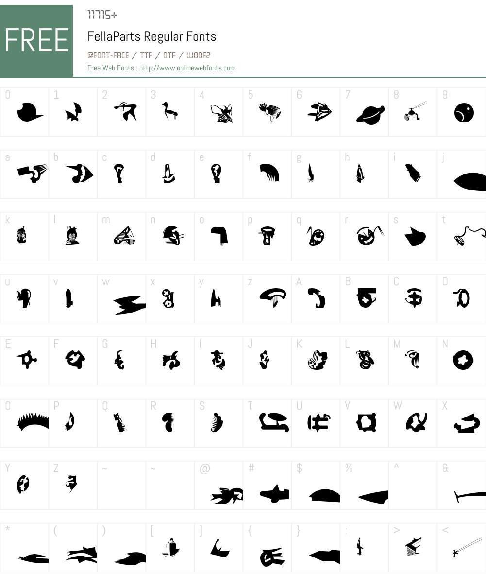 FellaParts Font Screenshots