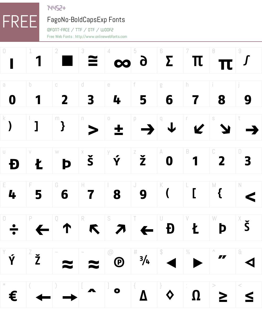 FagoNo Font Screenshots