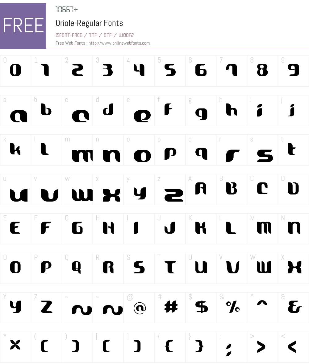 Oriole Font Screenshots