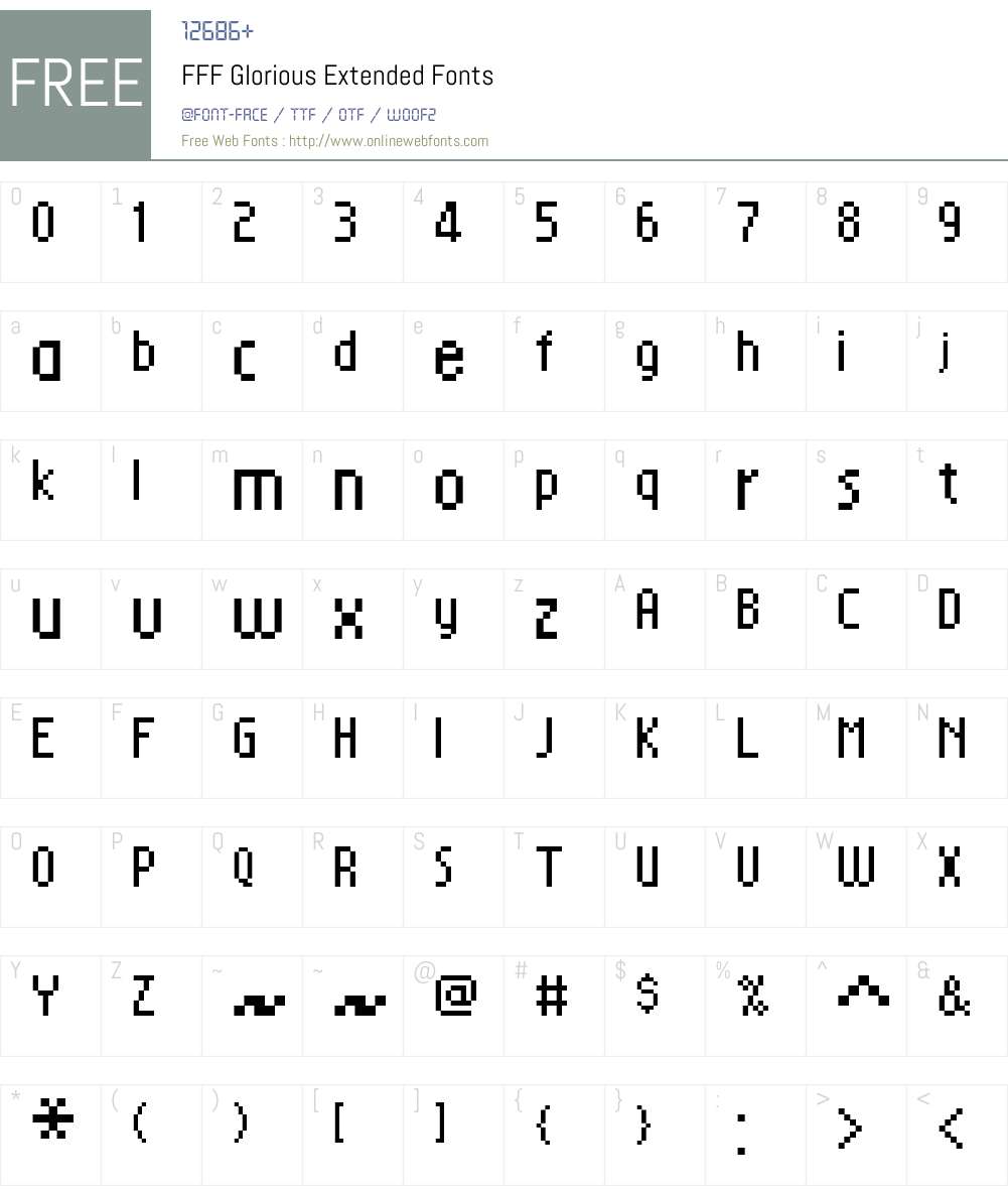FFF Glorious Extended Font Screenshots