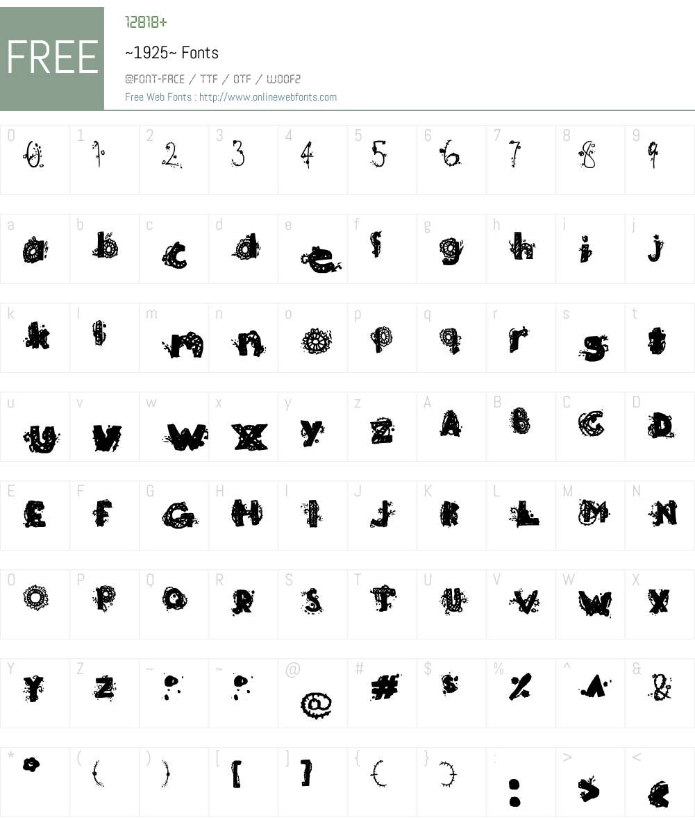 ~1925~ Font Screenshots