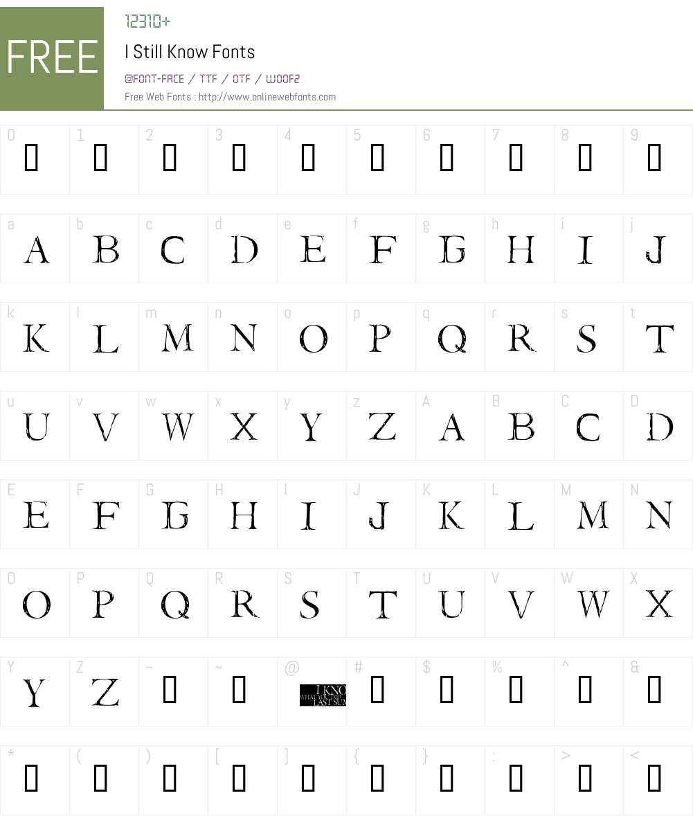 I Still Know Font Screenshots