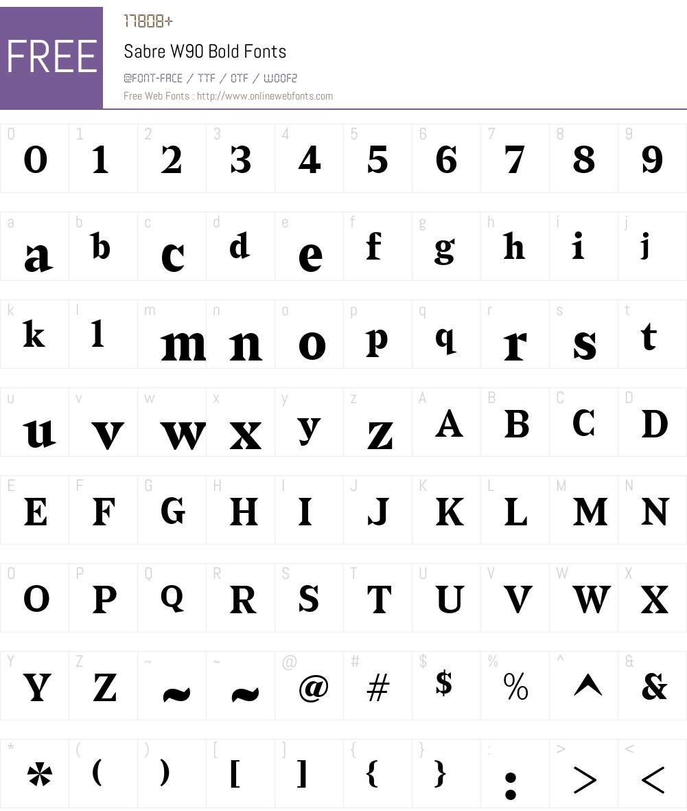 Sabre Font Screenshots