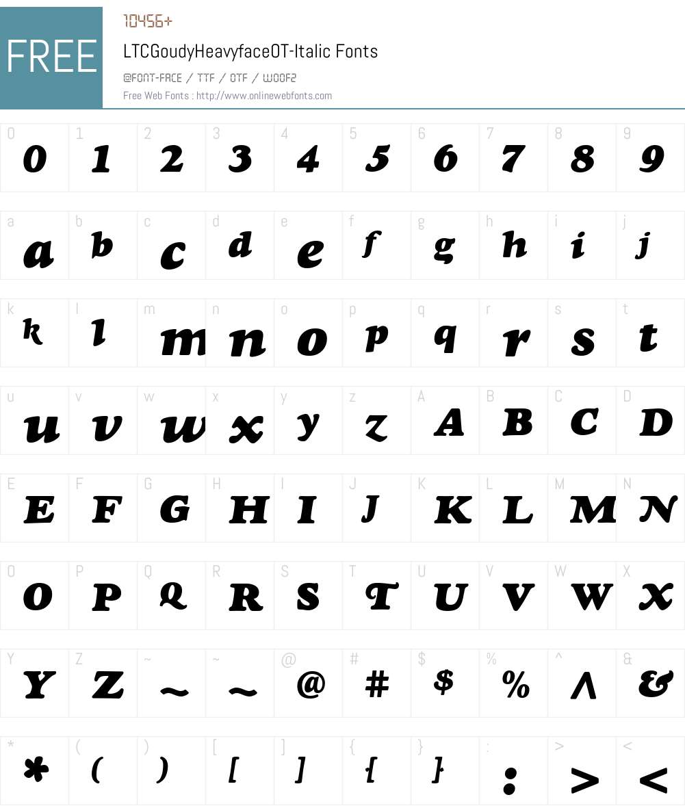 LTCGoudyHeavyfacePro-Italic Font Screenshots