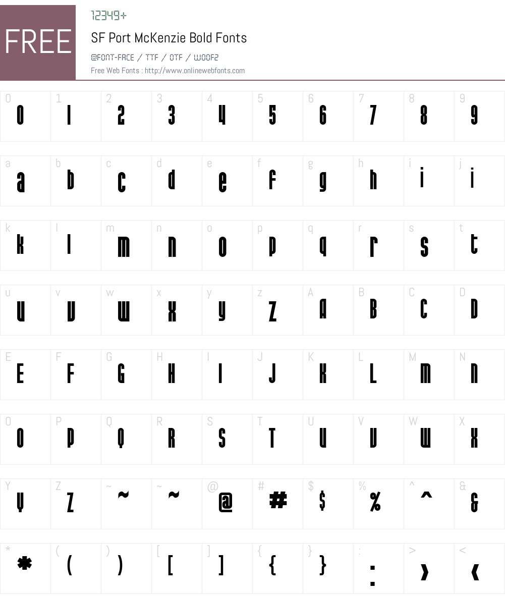 SF Port McKenzie Font Screenshots